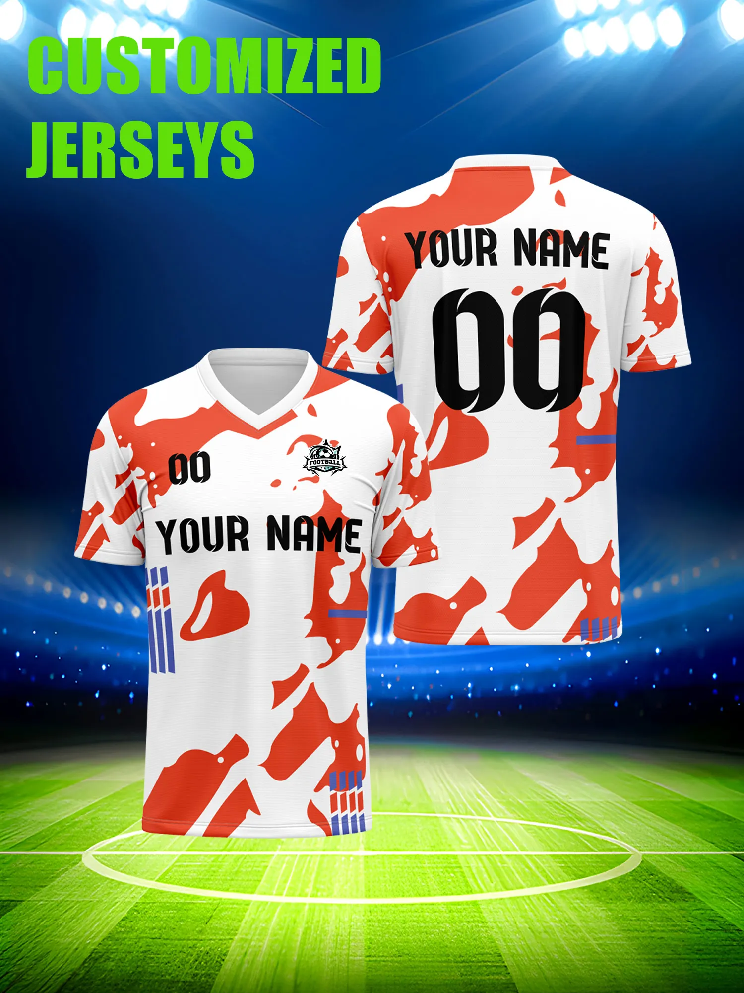 

Футбольная форма на заказ с индивидуальным изображением, номером и именем, динамичная командная форма для соревнований