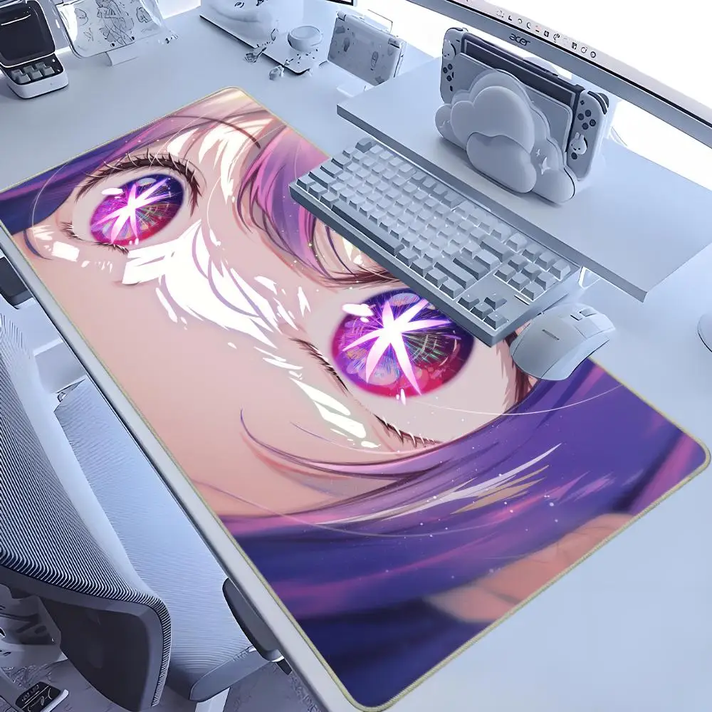 Oshi No Ko Hoshino Ai Speed Locking Edge Large XXL Computer Mouse Pad Gamer Desk Mat Mousepad Keyboard Cute Mause Mat Mause Pads