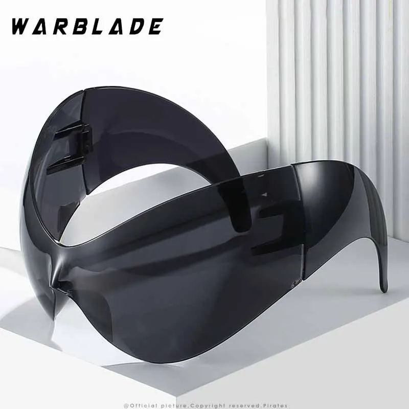 

Futuristic Cool Trend Oversized One-Piece Women Sunglassess Hip Hop Design Wrap Around Men Sunglass Mountain Bike Goggles UV400