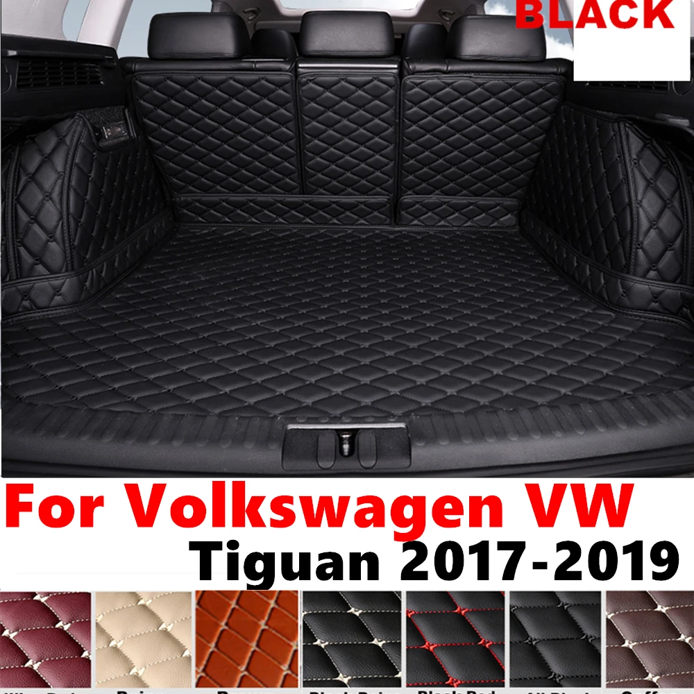 Full Set XPE Car Rear trunk mat for Volkswagen VW Tiguan 2019 2018 2017 Cargo Liner Protect Cover Tail Boot luggage Pad Carpet