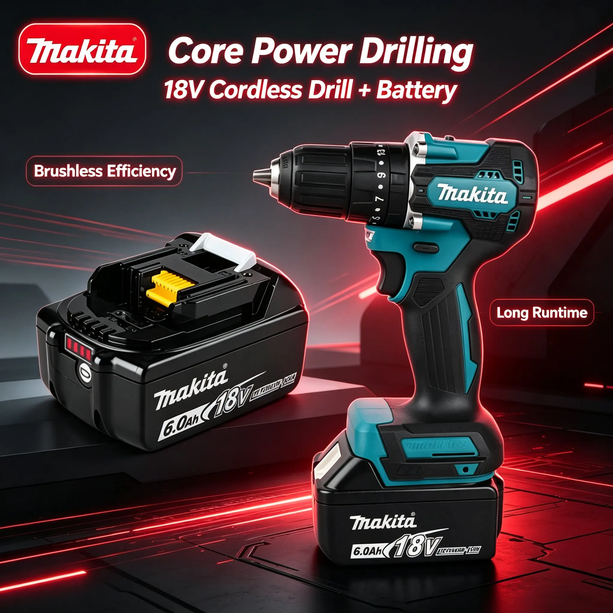 Makita DDF487 Bürstenloser Lithium-Elektroschrauber Elektromechanischer Bohrschrauber Makita 18V Akku
