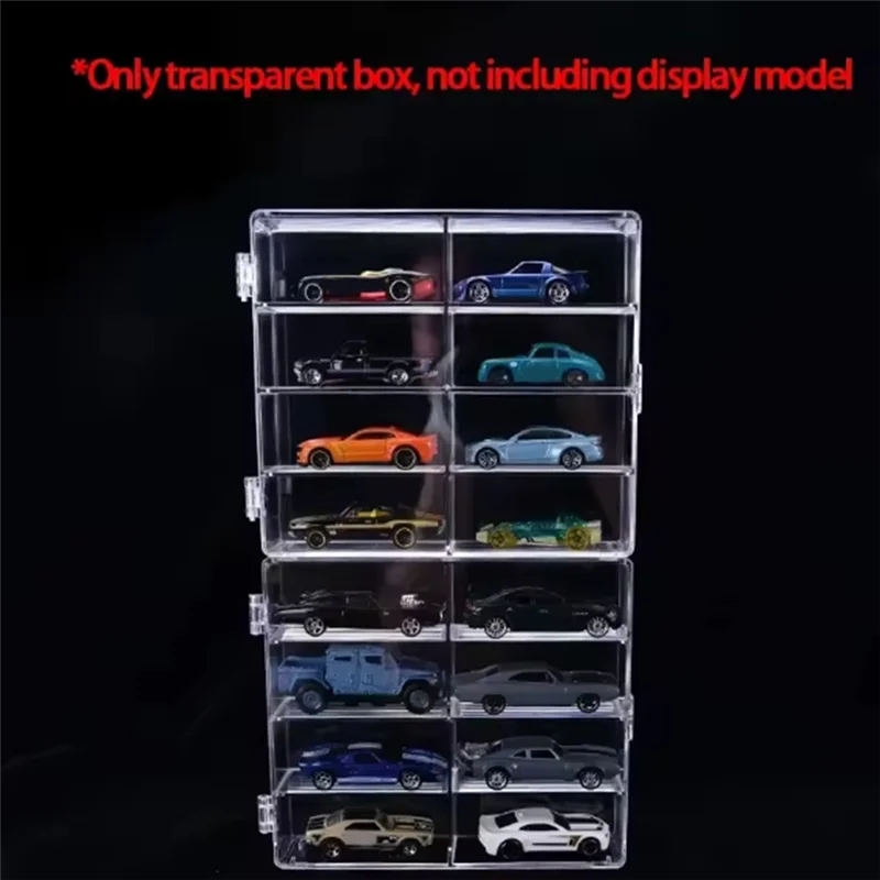 WOTT-1:64 รถDiecastรุ่นตู้Rackสําหรับล้อร้อนกล่องสําหรับHotwheelรถยนต์กันฝุ่นกล่อง