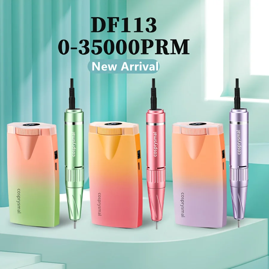 

35000RPM Rechargeable Portable Nail Drill, High Speed Electric Nail Grinder File for Gel Nail Polish, Salon Manicure Accessory