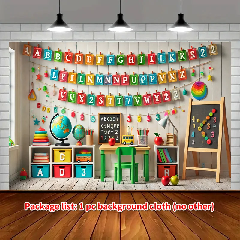 قطعة قماش بخلفية ساحرة للتعلم بحروف واحدة، مناسبة لعيد الميلاد وديكور الغرفة والاستوديو والمنزل والاحتفالات في الحديقة #1