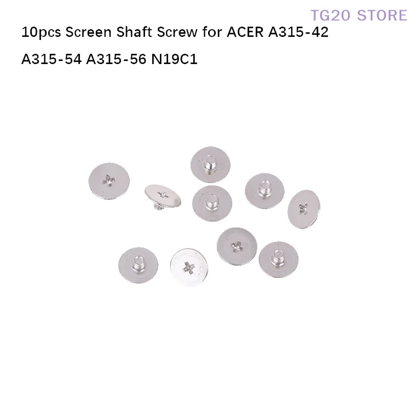 10 قطعة مسامير كبيرة برأس مسطح لأجهزة الكمبيوتر المحمول LCD محور رمح المفصلي الكربون النيكل مطلي متوافق مع A315-42 A315-54 A315-56 N19C1
