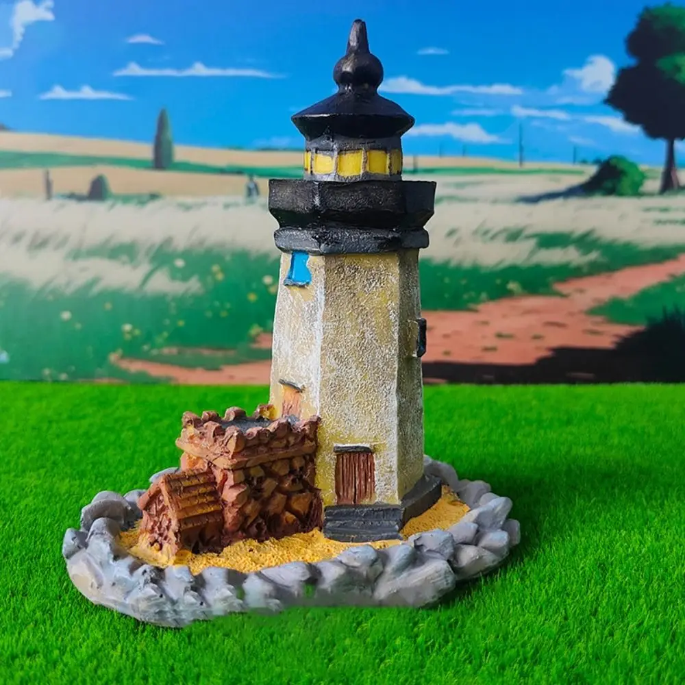 Nautical Themed Submerged Lighthouse Ornaments Resin Simulation Lighthouse Figurine Lifelike Lighthouse Sculpture Aquarium