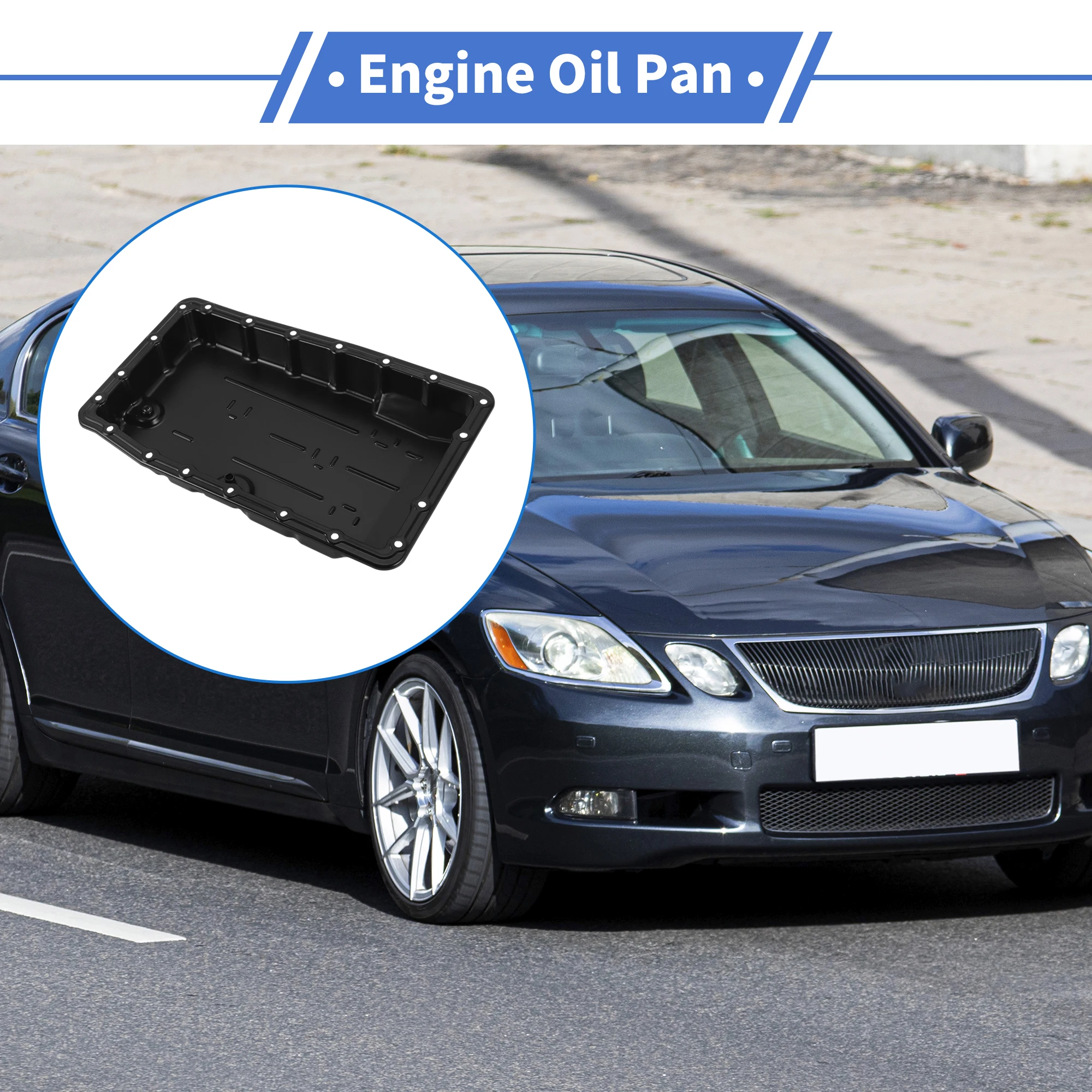 

UXCELL 1 Pc No.3510650040 Engine Oil Pan for Toyota for Lexus GS350 07-11 Steel Black