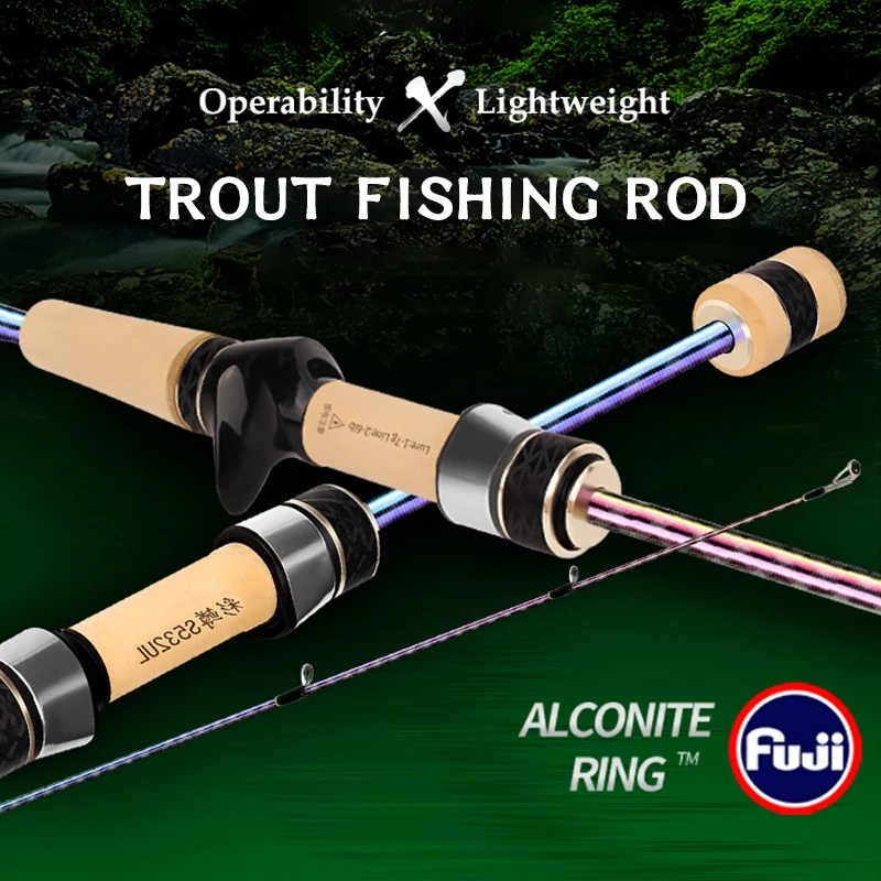 

MASCOTTE Micro Trout Fishing Rod 1.6m 54g 1-7g Lure WT. F Action FUJI Ultralight Carbon Ejection Stream Spinning Casting Pole