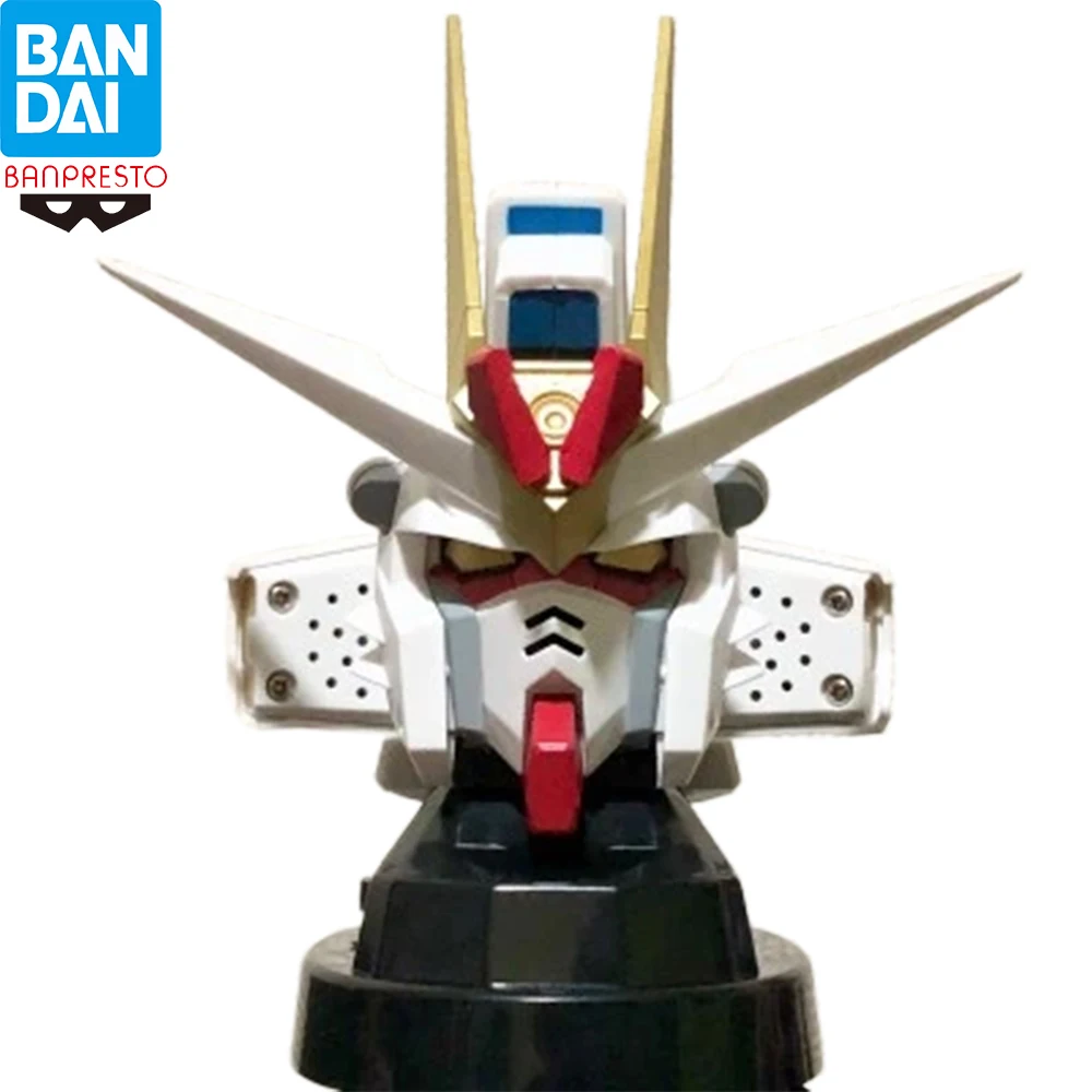 Banpresto Gundam SEED Strike Freedom Gundam Head Bust Figure 12cm PVC Cool Giant Robot Statue Speaker Desktop Decor Ornament