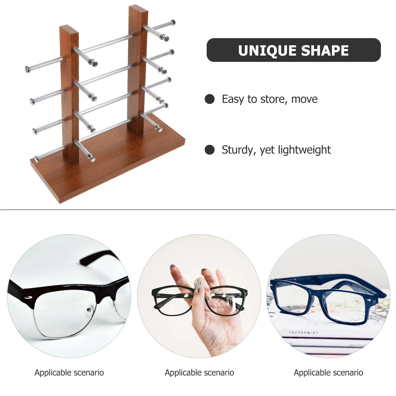 Display Glasses Stand 2 Tier Shoe Rack Sunglasses Organizer Holder for Desk Man