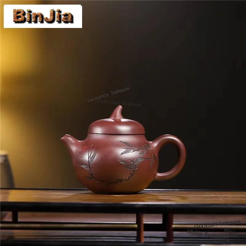 

170ml Vintage Two Types Of Yixing Purple Clay Teapots Handmade Eggplant Pot Raw Ore Mud Kettle With Filter Zisha Teaset Supplies