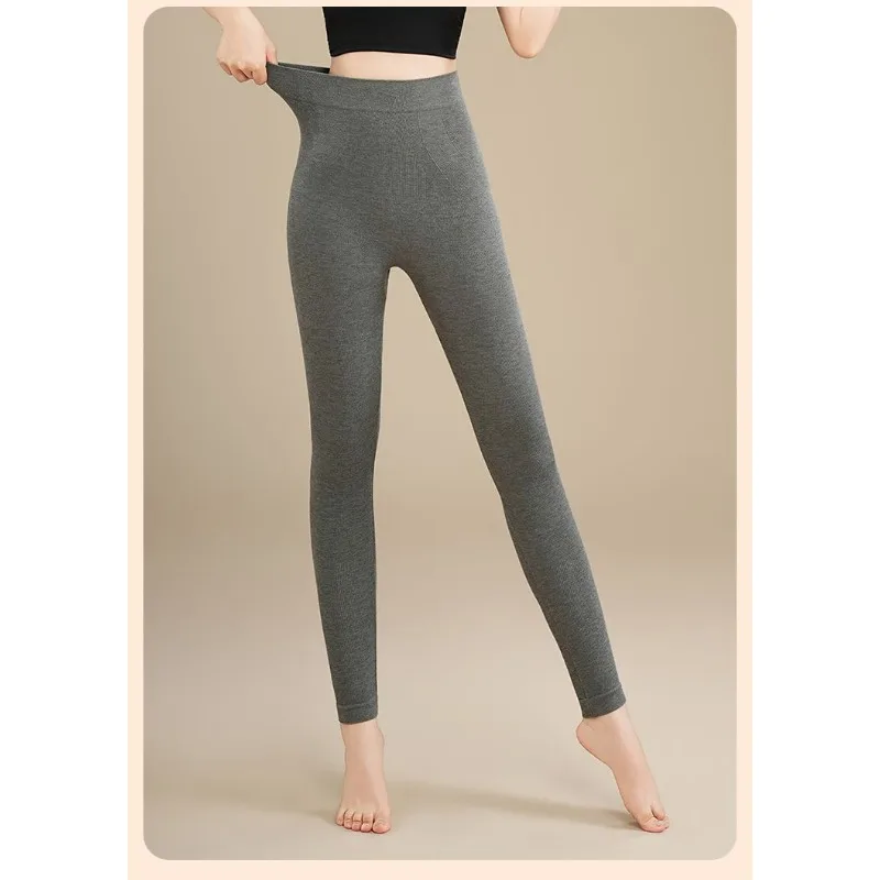 Women High Waist Thermal Underwear Pants Seamless Shaping Warm Trousers Slim Tummy Hip Lift Outerwear Leggings