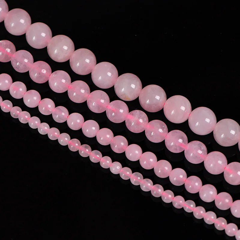 Natural Pink Rose Quartz Crystal Beads for Jewelry Making Bracelet Necklace Stone Beads DIY Accessories 4 6 8 10 mm