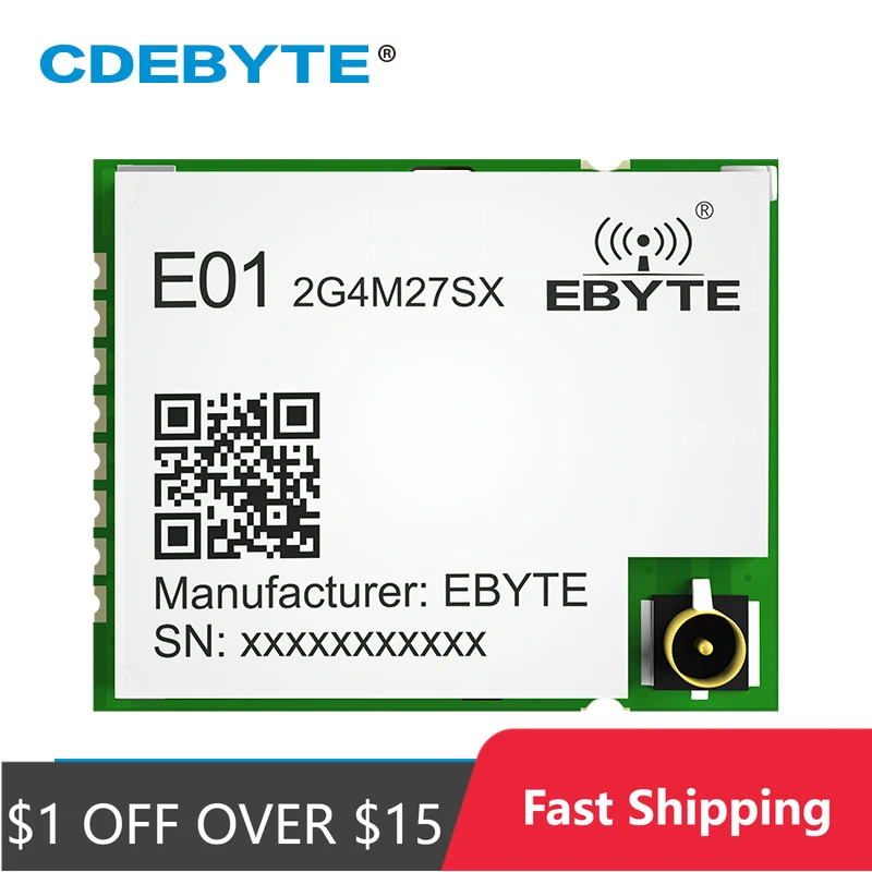 CDEBYTE E01-2G4M27SX nRF24L01P 2.4GHz internal PA LNA 4km SMD 27dbm GFSK SPI wireless module