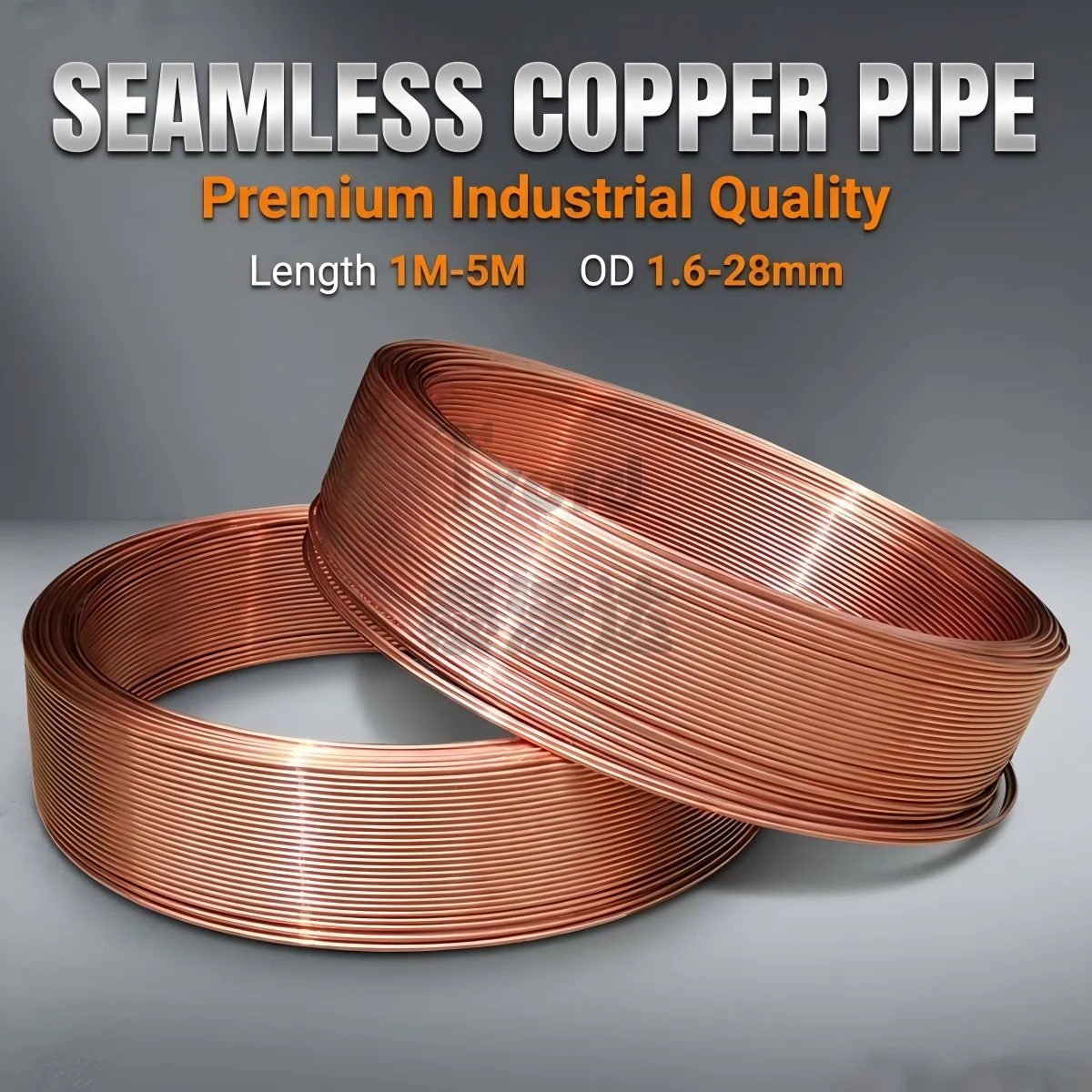 

T2 Seamless Pure Copper Tube OD 1.6-28mm Length 1M-5M 99.9% Red Copper Pipe for Refrigeration Air Conditioning DIY Craft