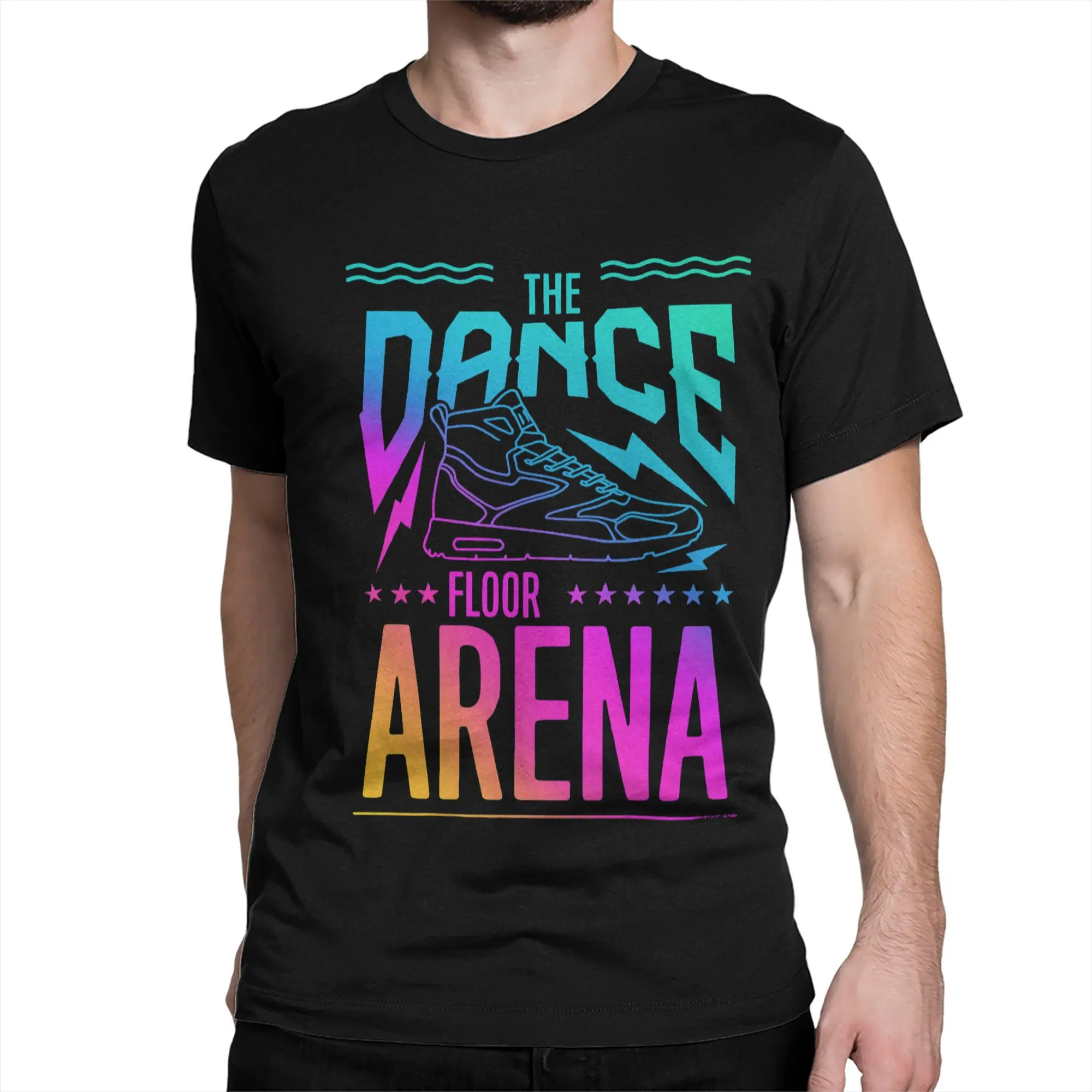 تي شيرت رجالي ونسائي من TIL DANCE FLOOR ARENA تي شيرت عتيق بأكمام قصيرة ورقبة دائرية تي شيرت قطني صيفي