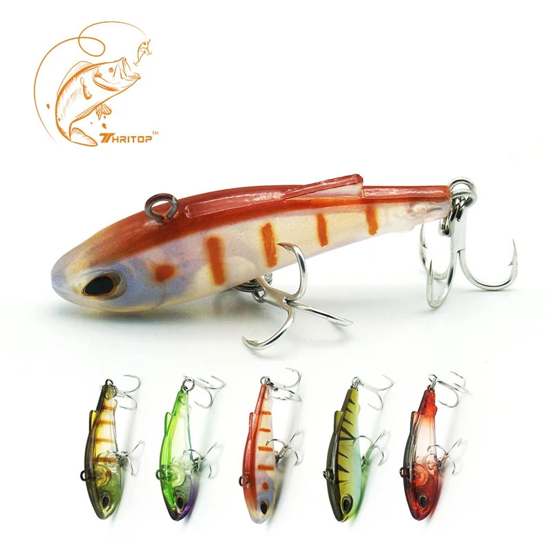 Thritop VIB Fishing Lure Artificial Bait Wobblers 4cm 3.8g 5 Colors TP071 Strong Hooks 3D Eyes Good Fishing Tackle Accessories