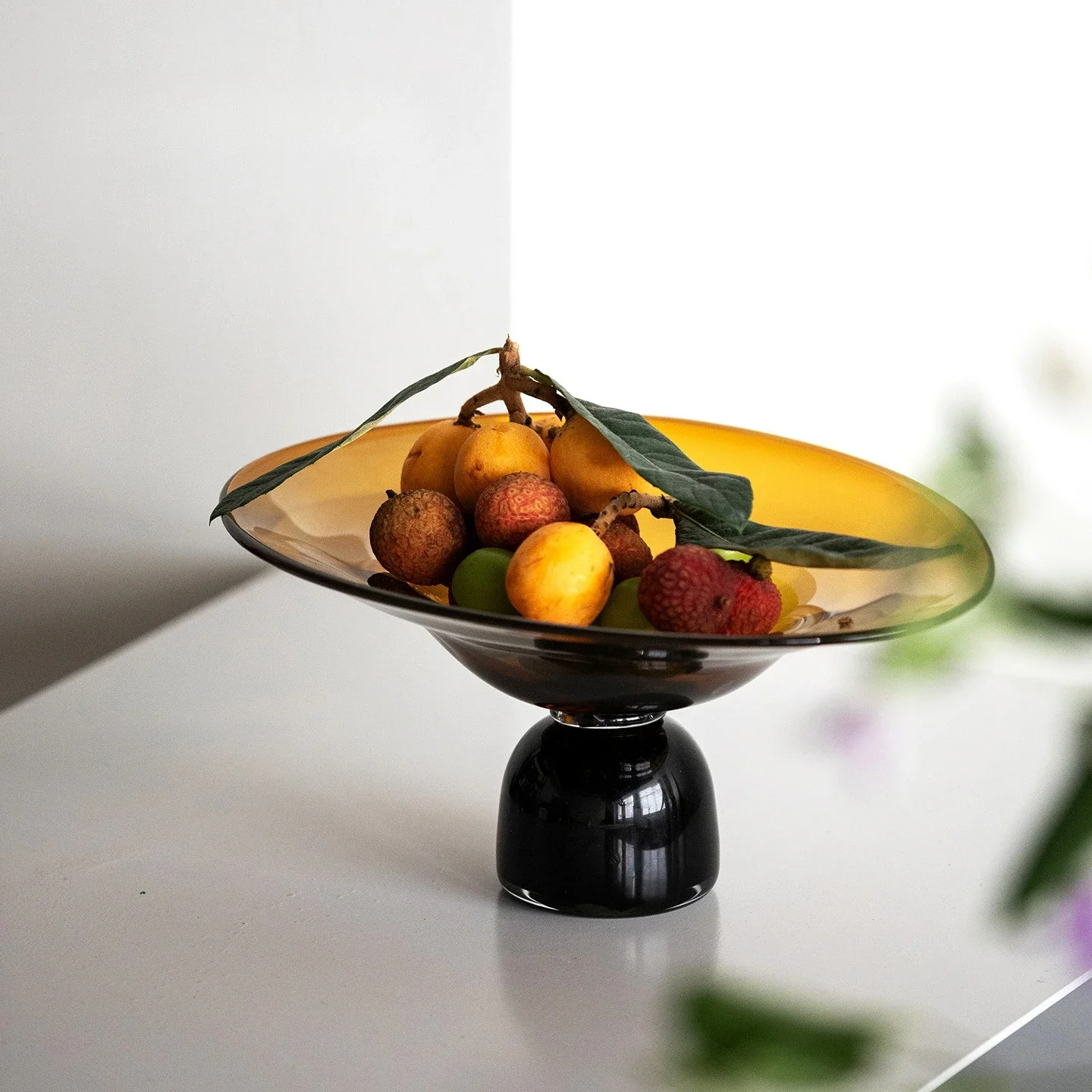 Glass Trays Handmade Glass Fruit Platters Desktop Storage Containers Transparent Snack Bowls Jewelry Dish Trinket Dish