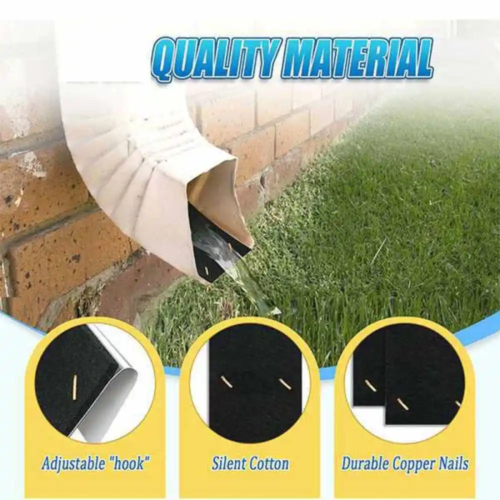 Black Metal Cotton Downspout Gutter Insert Noise Reducer Roof Drainage Flow Buffer Quiet House Improvement Hardware