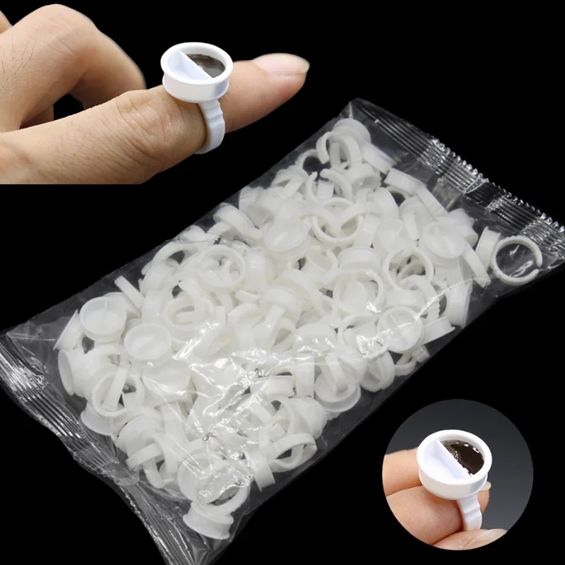 100Pcs Disposable Permanent Makeup Ring No Divider Tattoo Ink Pigment Holder Cup Size M