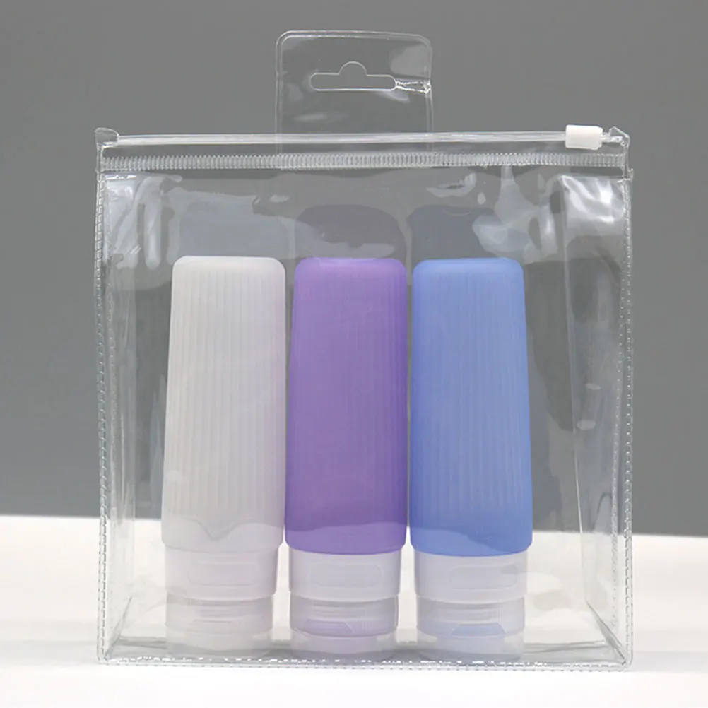 

3pcs Silicone Travel Bottles Leakproof Refillable Portable Lotion Dispenser For Shampoo Serum Cream Sub Containers Squeeze