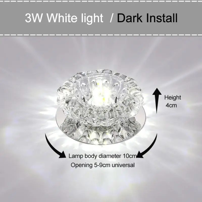 3W Modern Crystal Aisle Flush LED Ceiling Lamp Corridor Lights LED Ceiling Lights For Balcony Lamp Porch Aisle Corridor
