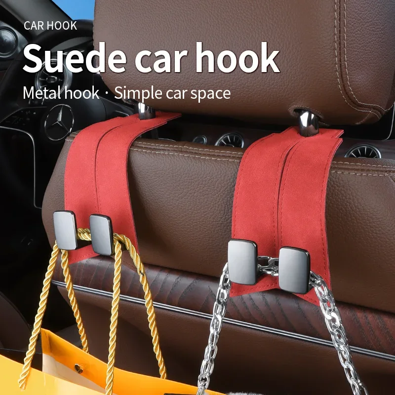 

Car universal seat back upgrade double hook flip fur car decoration front and rear seat metal storage hook