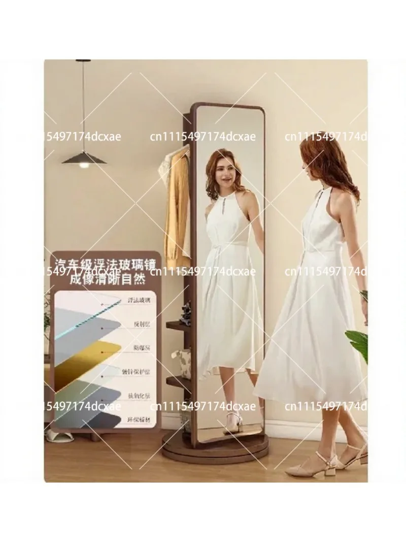 Rotating Full Length Mirror with Stand, Floor to Ceiling Mirror for Bedroom, Movable Full Body Mirror for Living Room Home