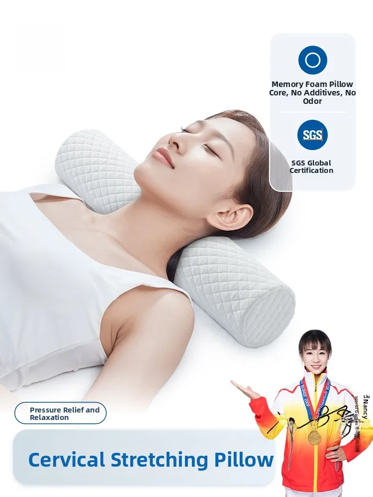 Cylindrical Memory Foam Pillow Candy Shape Long Pillow Neck Support Sleep Aid Adult Bedding Cushion Core Single Person Use