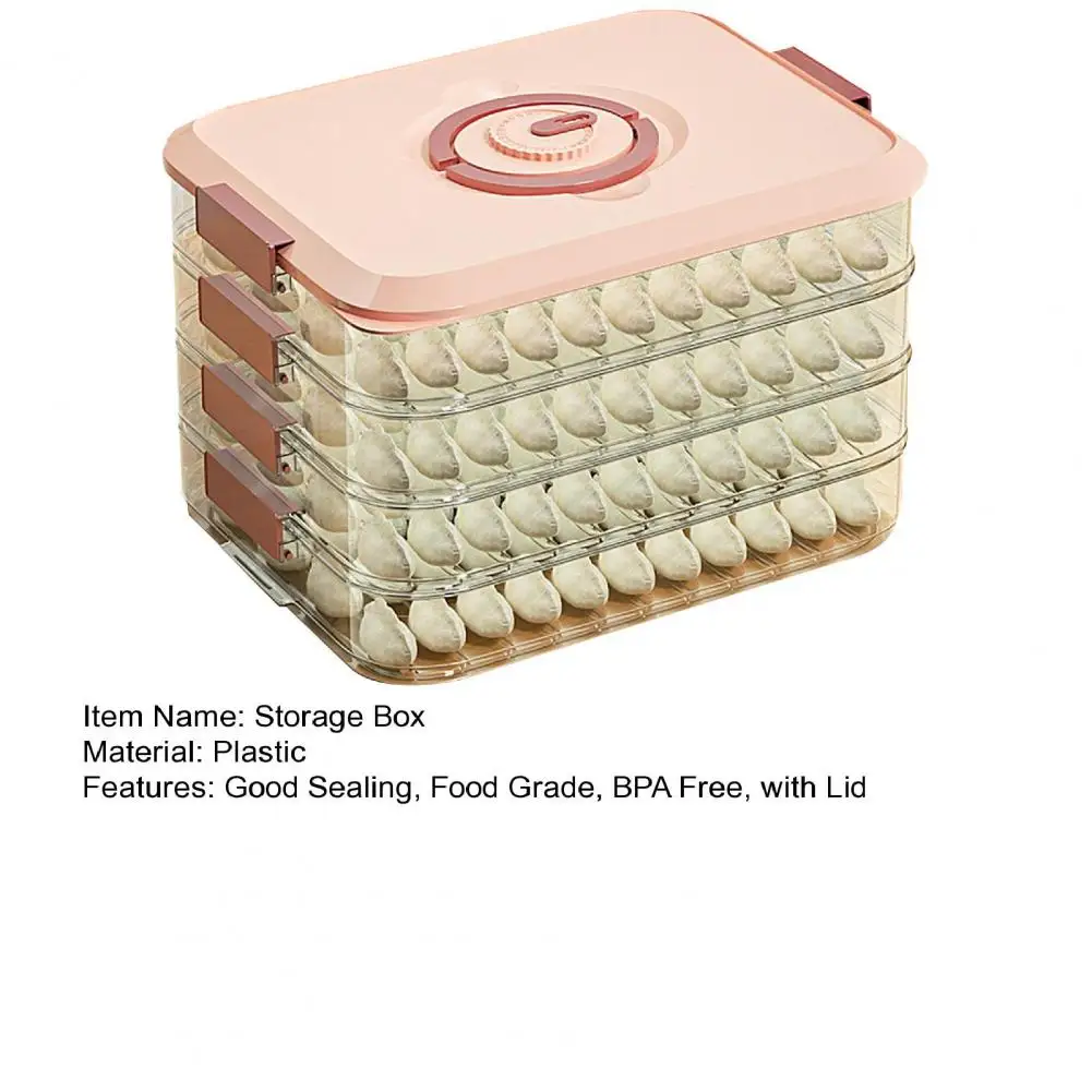 Deli Meat Container Dumpling Storage Box Multiple Layer Stackable Design Good Sealing Non-Stick Refrigerator Freezer Organizer