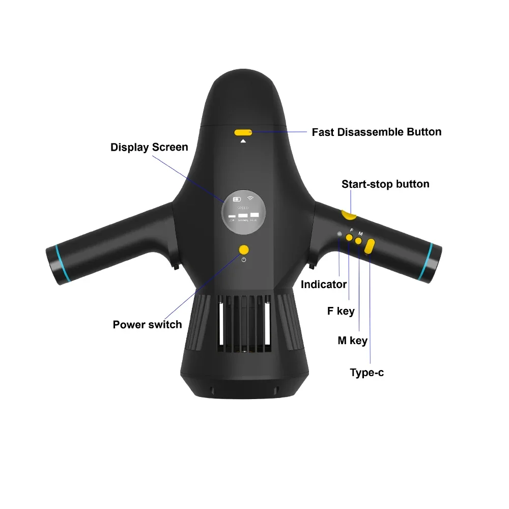 Imagem -02 - Scooter Subaquático Inteligente com Câmera de Ação Compatível com Motor Duplo para Esportes Aquáticos Piscina Mergulho e Mergulho