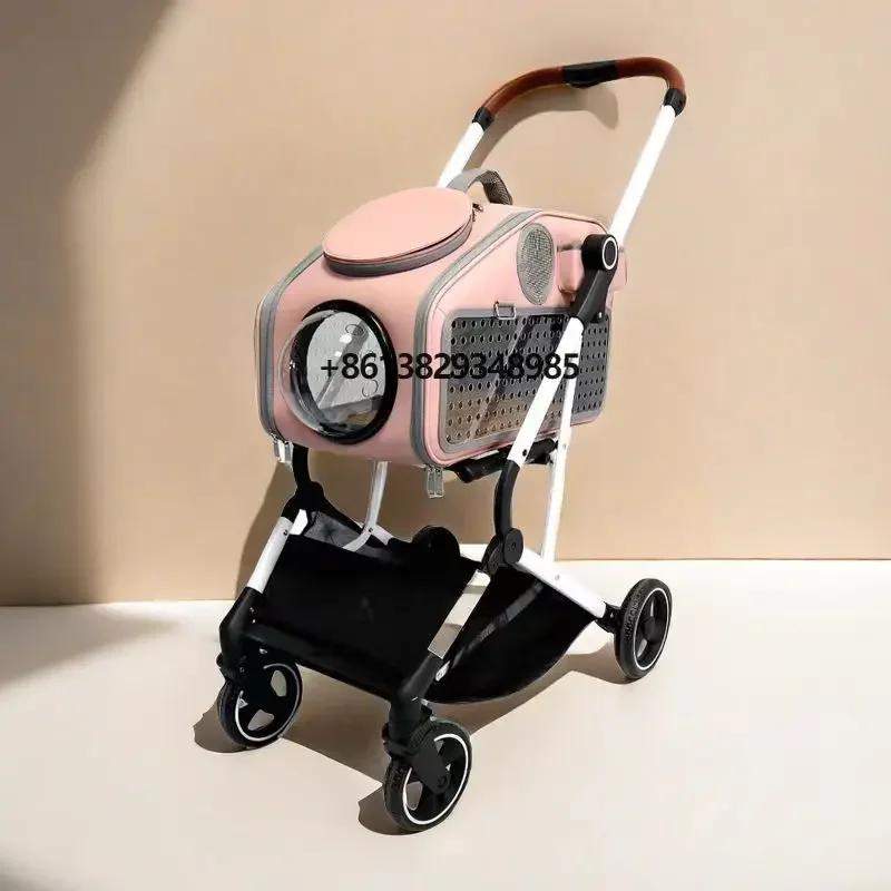 4 Wheels 360 Rotating Easy Folding Pet Stroller Luxury Stroller Pet Easy Walk With Carrier Dog Stroller Cat Car