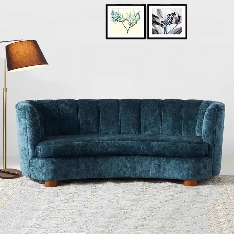 

Легкий роскошный тканевый диван для салона красоты, средневековый диван для гостиной, изогнутый диван прямого ряда