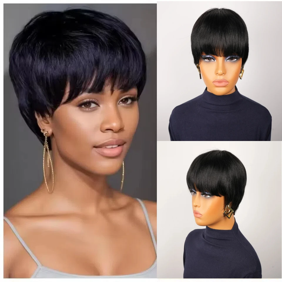 Black Short Straigh…