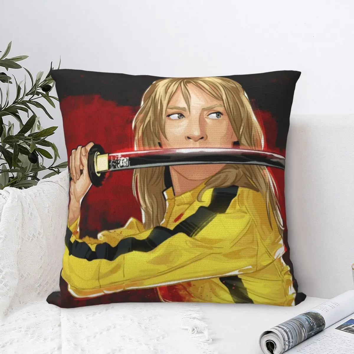 Kill Bill Square Pillowcase Polyester Pillow Cover Velvet Cushion Decor Comfort Throw Pillow For Home Living Room