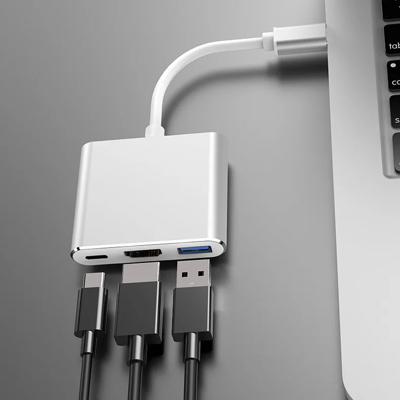 Typ-C zu HDMI 3-in-1 Adapter, USB-C Hub mit 4K HDMI, 3.0 und PD-Ladefunktion für Laptop und Smartphone – Detail 8