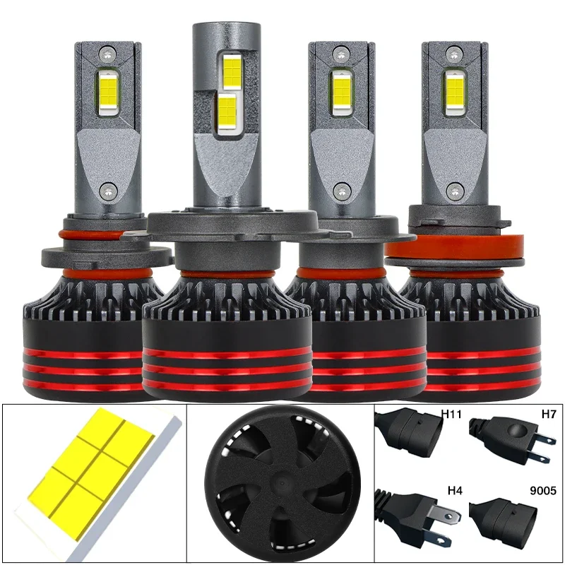 car light accessories 2024 m8 pro led headlight 120w two copper tube led headlights for car h11 h7 9005 faro h4 led headlamp