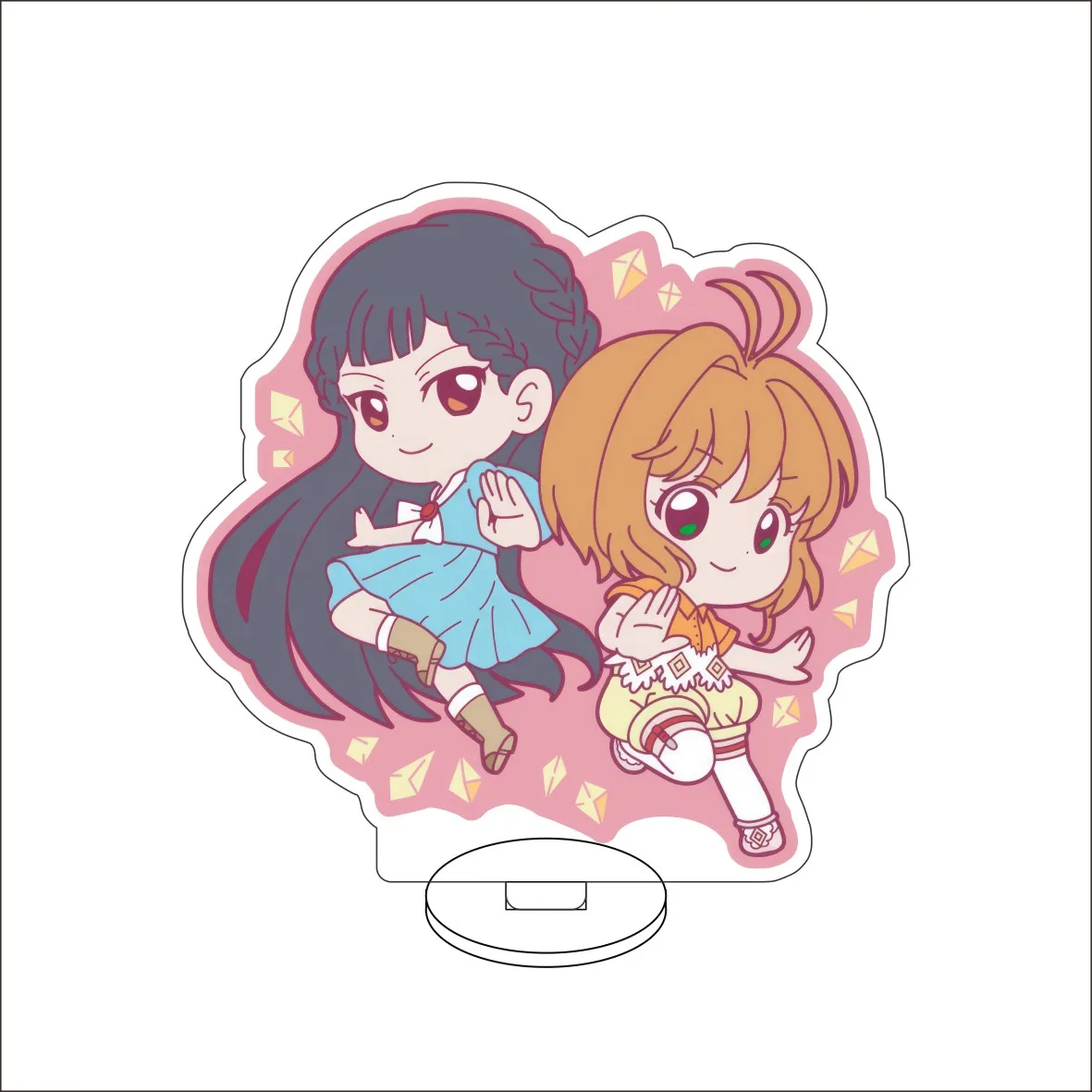 10CM Anime Card Captor Sakura Figure Stand Model KINOMOTO SAKURA/CERBERUS/LI SYAORAN  Cute Desk Decor Standing Sign Gifts