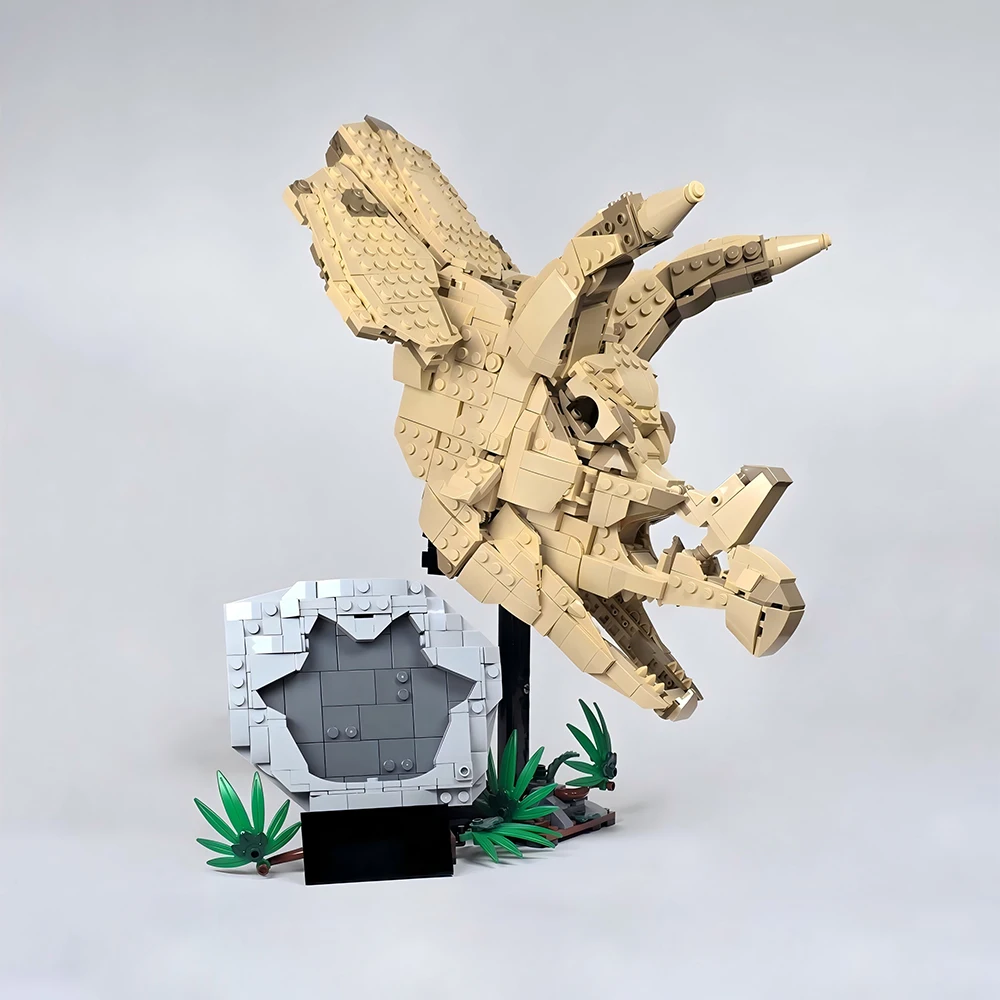 

1297PCS MOC Ancient Dinosaur Fossil Triceratops Head Skull Model Building Blocks DIY Modular Assembly Toy Adult Collectible Gift