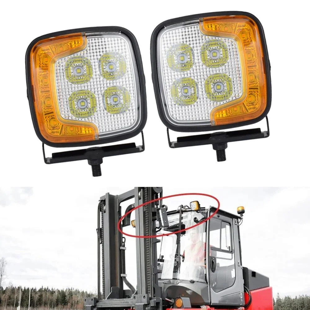 2 قطعة LED مصباح مزيج بدوره إشارة رافعة شوكية 10LED تحذير ضوء اليسار واليمين العالمي ل 12-24 فولت تيار مستمر الرافعات الشوكية حفارات #1