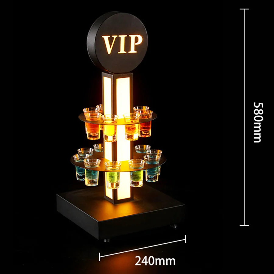 VIP Cocktail Cup Stand Rechargeable VIP Service Shot Glass Glorifier Display Rack Wine Glass Holder for Nightclub Bar Decor