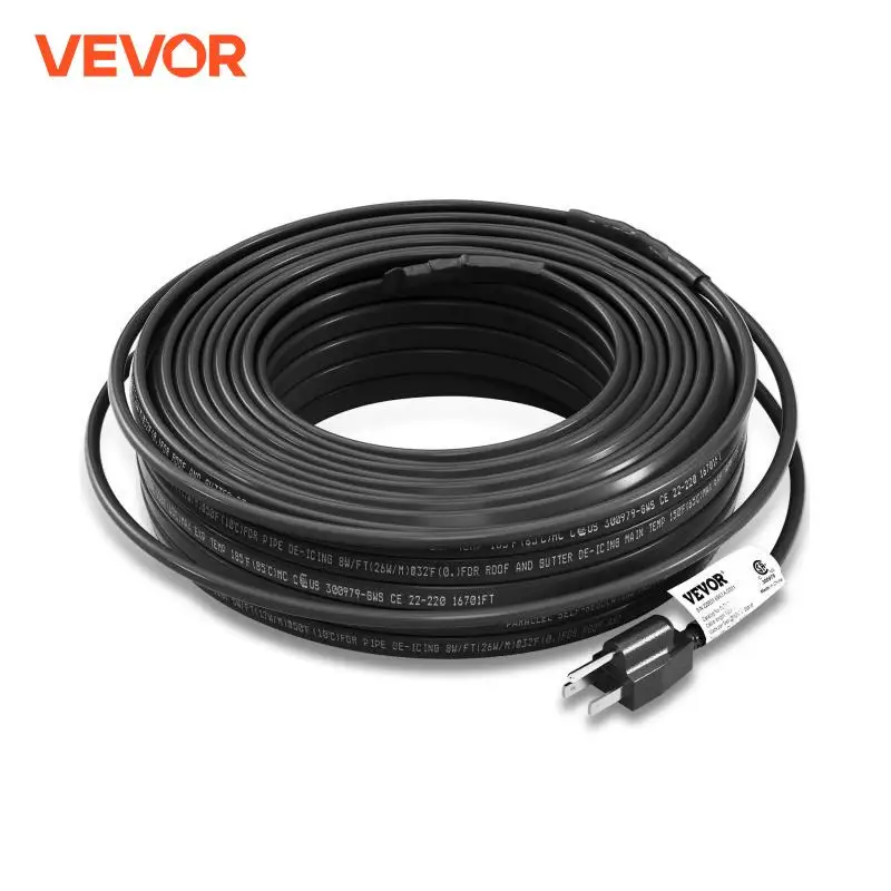 VEVOR Self-Regulating Pipe Heating Cable 100-feet Heat Tape for Water Pipe Anti-freeze Frost Protection Self Regulation Wire