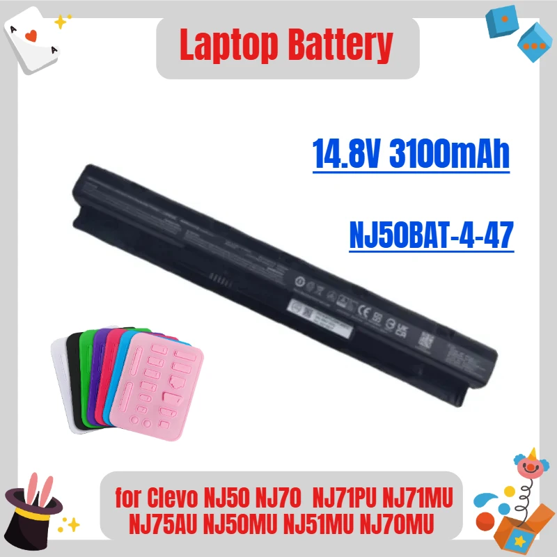 

New High Quality 14.8V 3100mAh Laptop Battery NJ50BAT-4-47 for Clevo NJ50 NJ70 NJ71PU NJ71MU NJ75AU NJ50MU NJ51MU NJ70MU