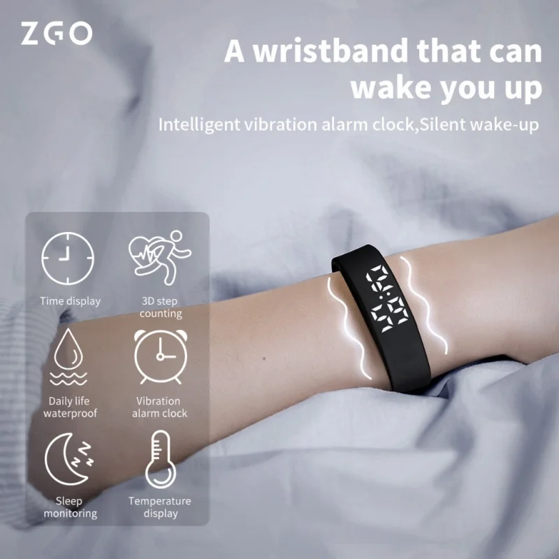 ZGO Multifunctional Watch For Men Boys Girls Sports IP65 Waterproof Pedometer Chronograph Alarm Clock 663X