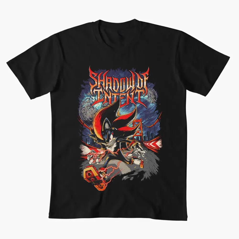 

Of Intent Sonic Shadow The Hedgehog Character Anmie Graphic T-Shirt Y2K clothes Cartoon print Short Sleeve tee All size tops