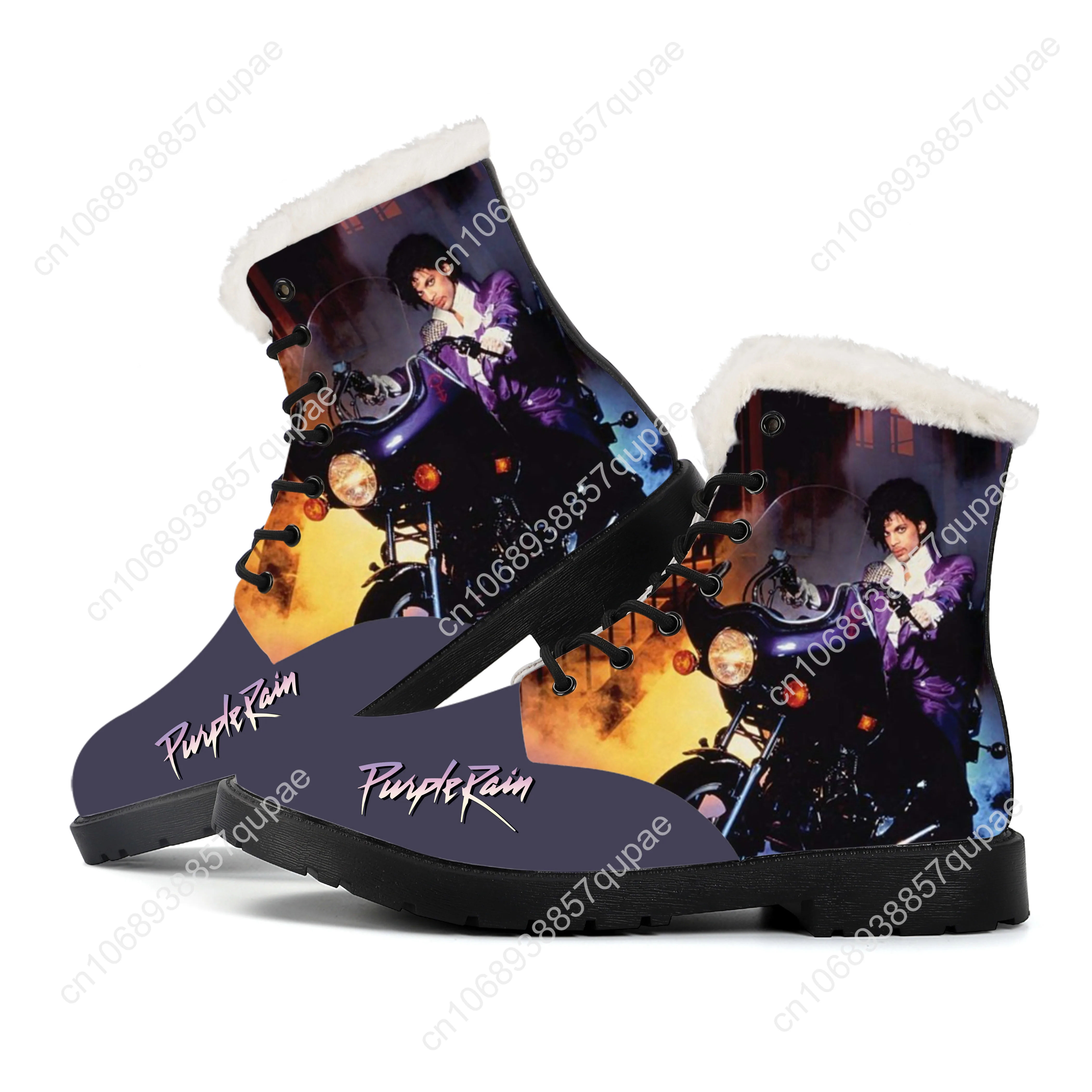 Prince Rogers Nelson Singer Plush Boots Mens Womens Teenager Shoes Casual Boot Light Warm High Quality Couple Customize Shoe