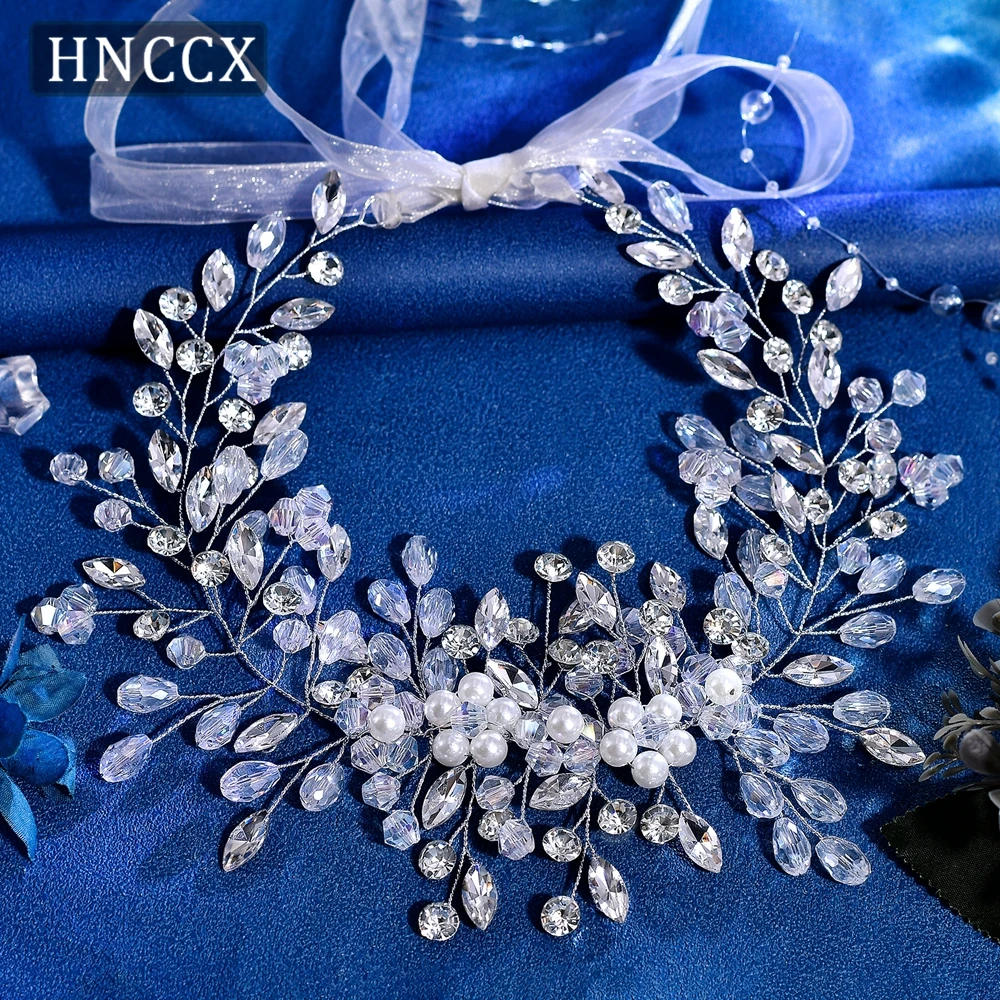 HNCCX Shiny Crystal Wedding Hair Band Bride Rhinestone Headpieces Hair Jewelry Women Handmade Wedding Hair Accessories CP834