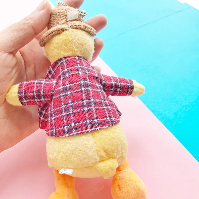 Stuffed Animals Plush Key Chain Fallow Beach Duck Plush Toy Cute Dress Duck Keychain Backpack Pendant Brithday Present for Kid