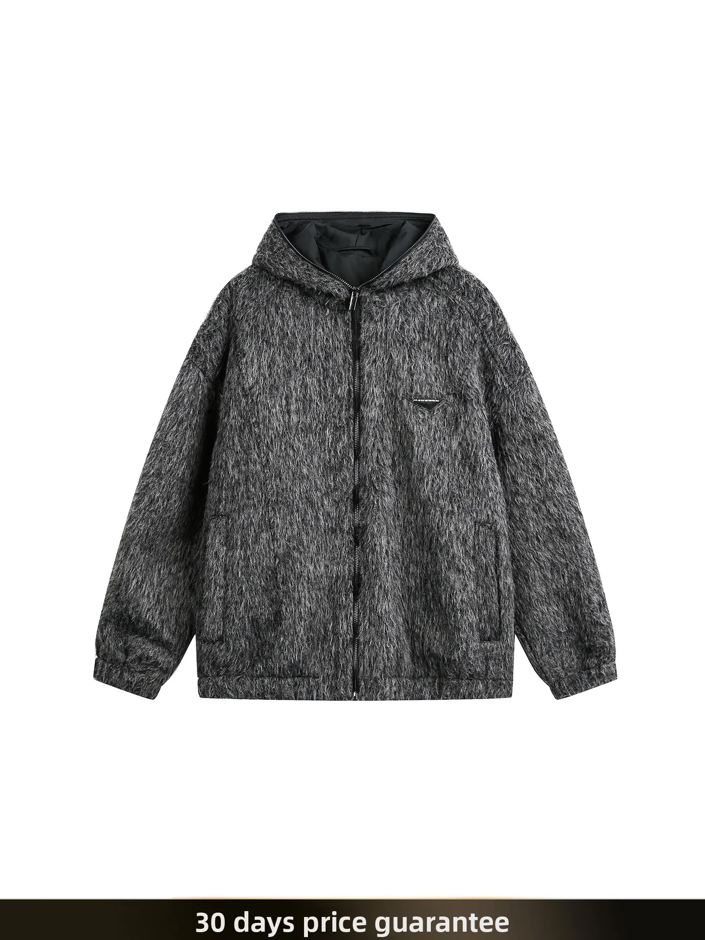 

American Retro Men's Hooded Jaet Autumn Casual Lazy Sle Couple Loose Plu Outerwear Long Sve Zipper Closure Jaet