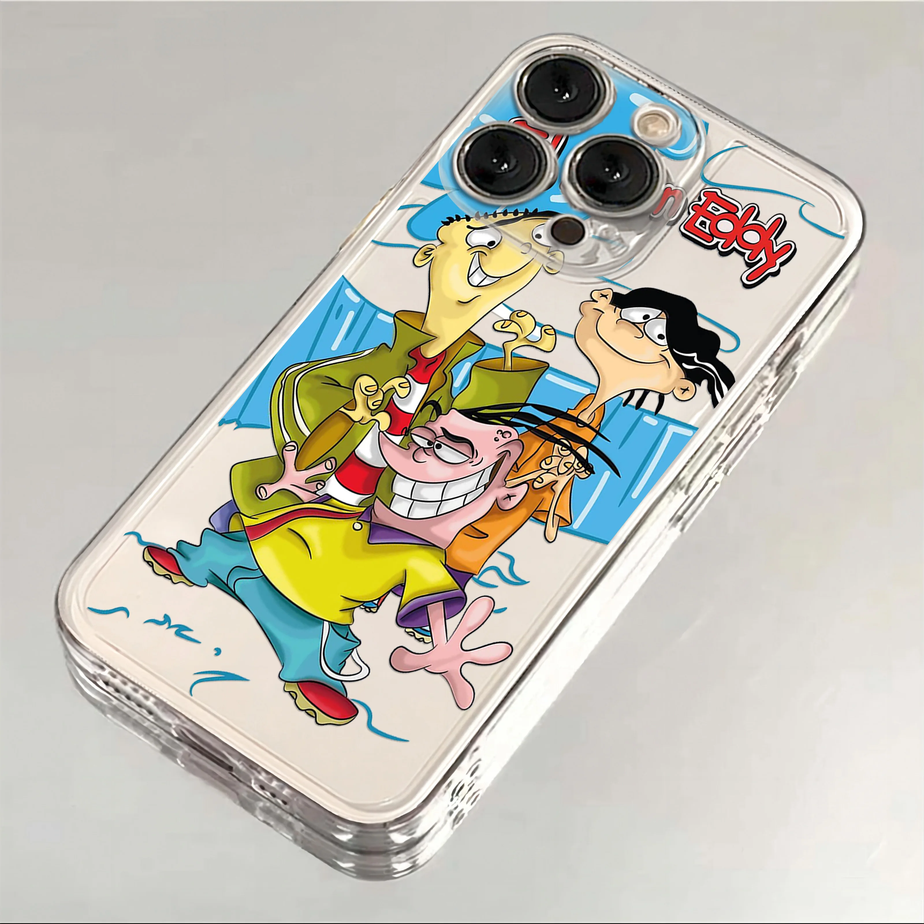 الكرتون E-Ed Edd N Eddy جراب هاتف آيفون 16e 16 15 14 13 12 11 Mini Pro Max X XR XSMax 7 8 Plus غطاء خلفي ناعم شفاف #2